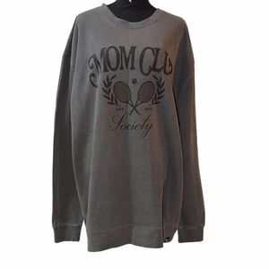 Slyfox Threads Gray Mom Club Society Cotton Blend Sweatshirt(Size 3X)